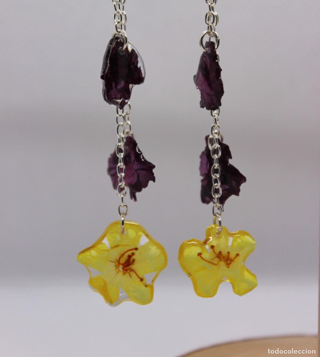 Artesan&iacute;a: Pendientes de flores encapsuladas - Foto 1