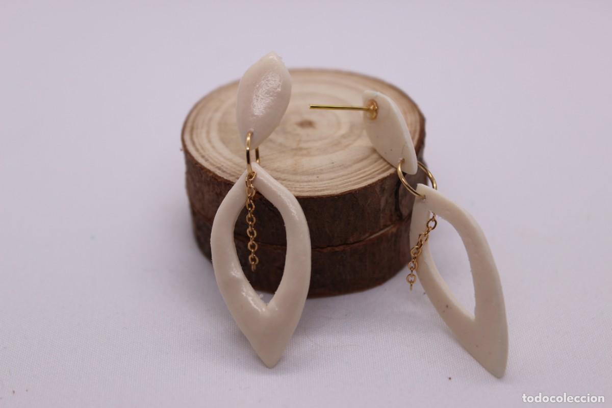 Artesan&iacute;a: Lindos pendientes de arcilla blancos. - Foto 2