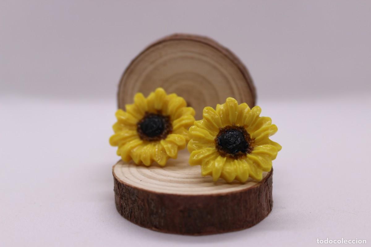 Artesan&iacute;a: Pendientes de girasol. - Foto 1