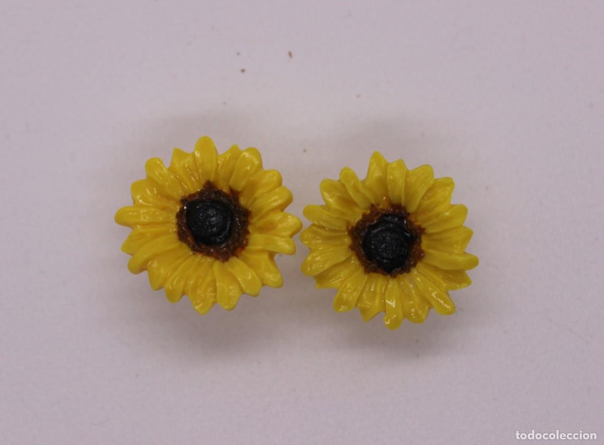Artesan&iacute;a: Pendientes de girasol. - Foto 2