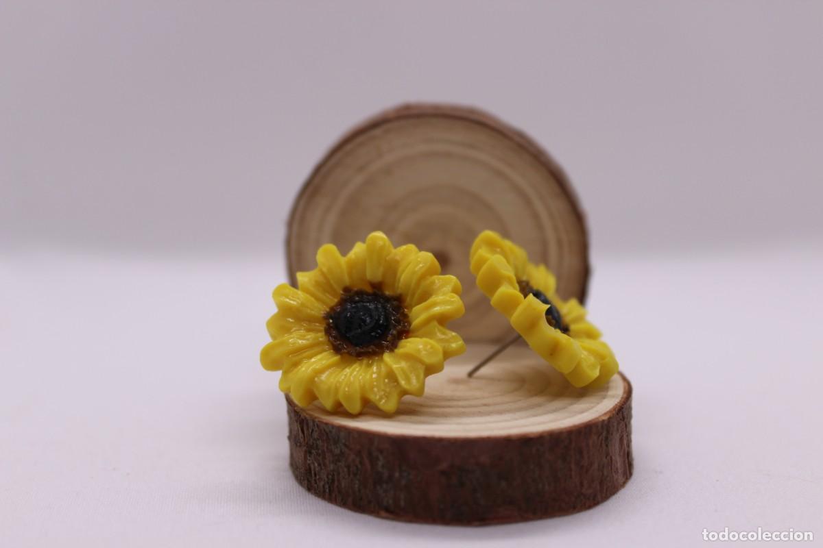 Artesan&iacute;a: Pendientes de girasol. - Foto 3