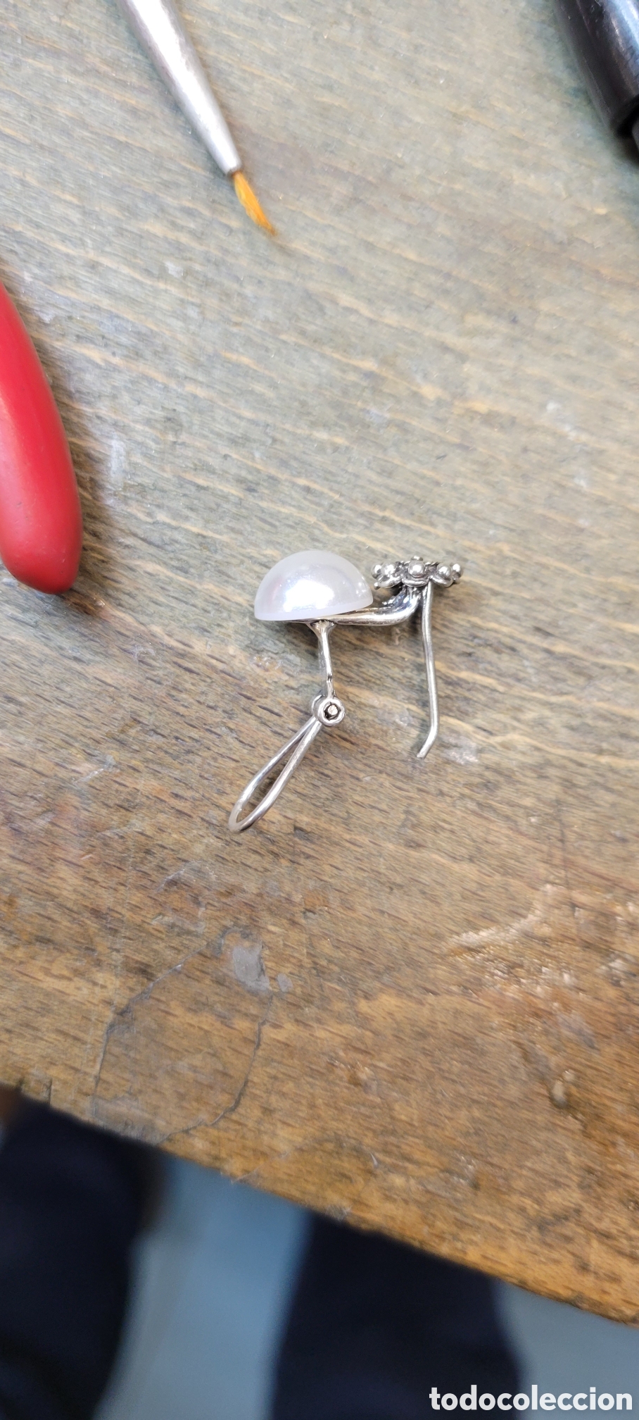 Artesan&iacute;a: pendientes charros con perlas - Foto 2