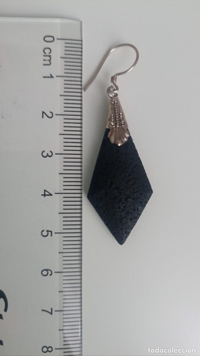 Artesan&iacute;a: Pendientes de lava negra. - Foto 3