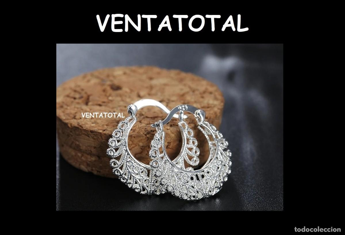 Artesan&iacute;a: LUJO PENDIENTES ARO CON ESTILO ELEGANNTE SON DE ORO BLANCO DE 18 KILATS LAMINADO PESA LOS DOS 4 GRA