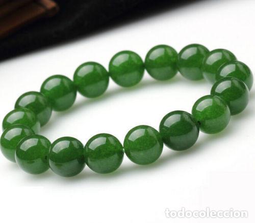 comienzo A la verdad Cosquillas pulsera de jade natural verde bolas, gran calid - Comprar Pulseiras de  artesanato feitas à mão em todocoleccion - 265955338