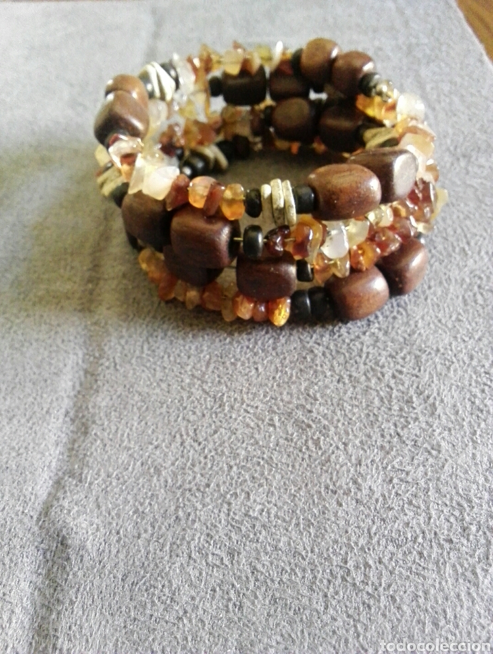 Artesan&iacute;a: Pulsera piedras naturales y madera - Foto 2