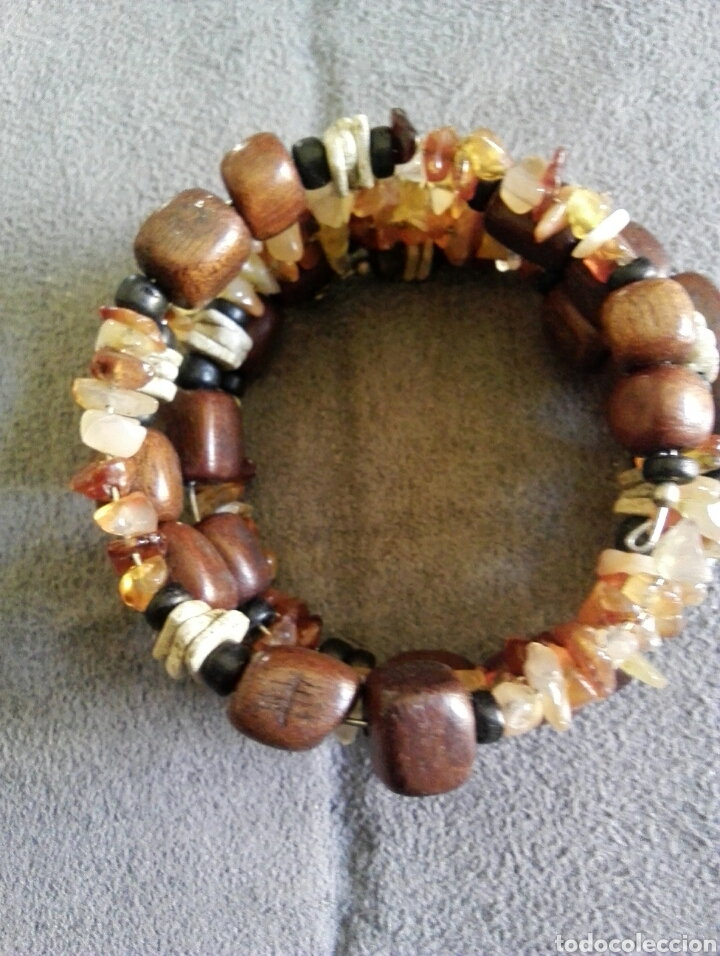 Artesan&iacute;a: Pulsera piedras naturales y madera - Foto 3