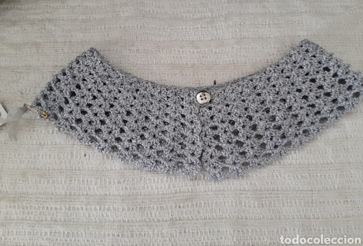 Artesan&iacute;a: Cuello ganchillo platedo bot&oacute;n - Foto 2
