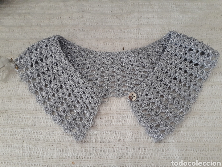 Artesan&iacute;a: Cuello ganchillo platedo bot&oacute;n - Foto 3