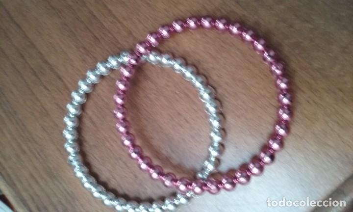 Artesan&iacute;a: pulsera rosa y plateada - Foto 1