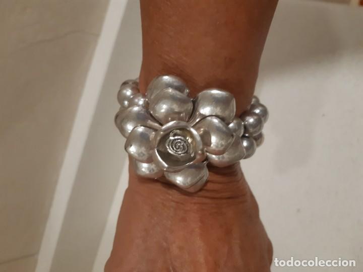Artesan&iacute;a: Pulsera plateada el&aacute;stica - Foto 3