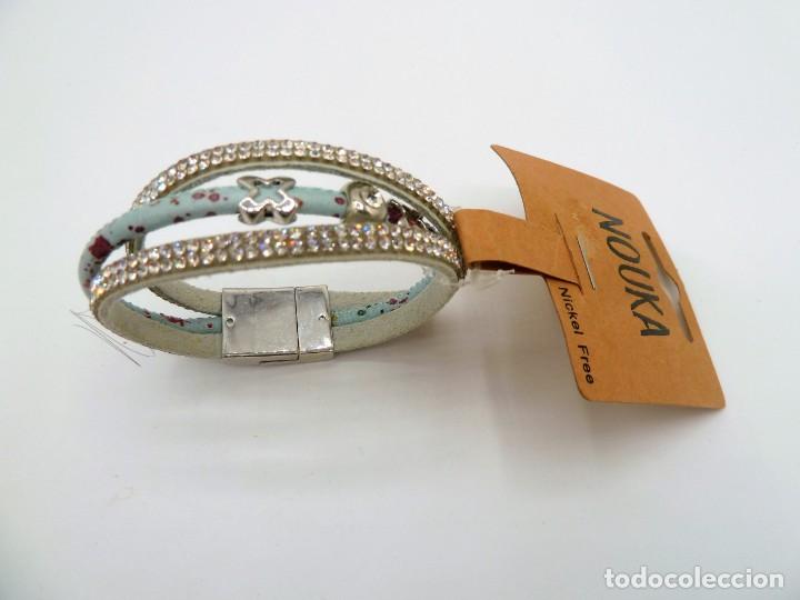 Artesan&iacute;a: Pulsera de cuero y strass - Foto 3