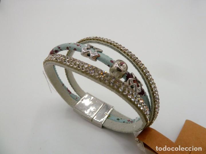 Artesan&iacute;a: Pulsera de cuero y strass - Foto 4