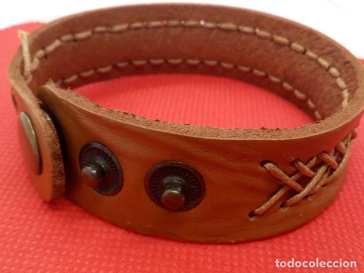 Artesan&iacute;a: Pulsera de cuero ajustable hecha a mano Ref. 001 - Foto 2