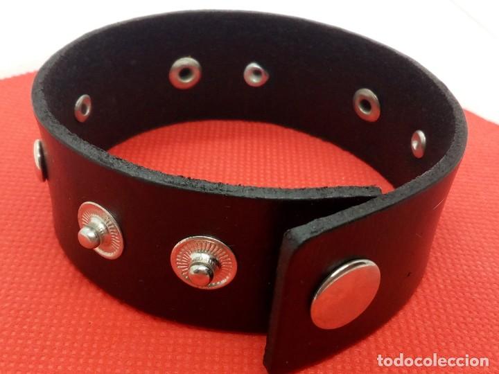 Artesan&iacute;a: Pulsera de cuero punk ajustable remaches Ref. 008 - Foto 2