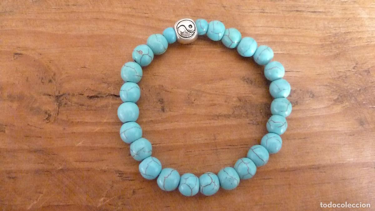 Artesan&iacute;a: Pulsera el&aacute;stica. Piedras turquesa - Foto 1