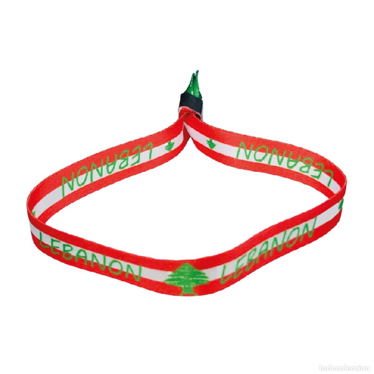 Artesan&iacute;a: Pulsera &ndash; Bandera de L&iacute;bano &ndash; P801 - Foto 1