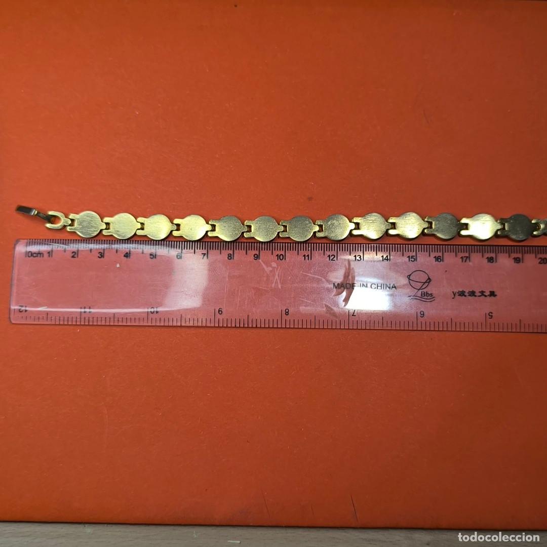Artesan&iacute;a: 001508COM-pulsera dorada con cientas verdes - Foto 5