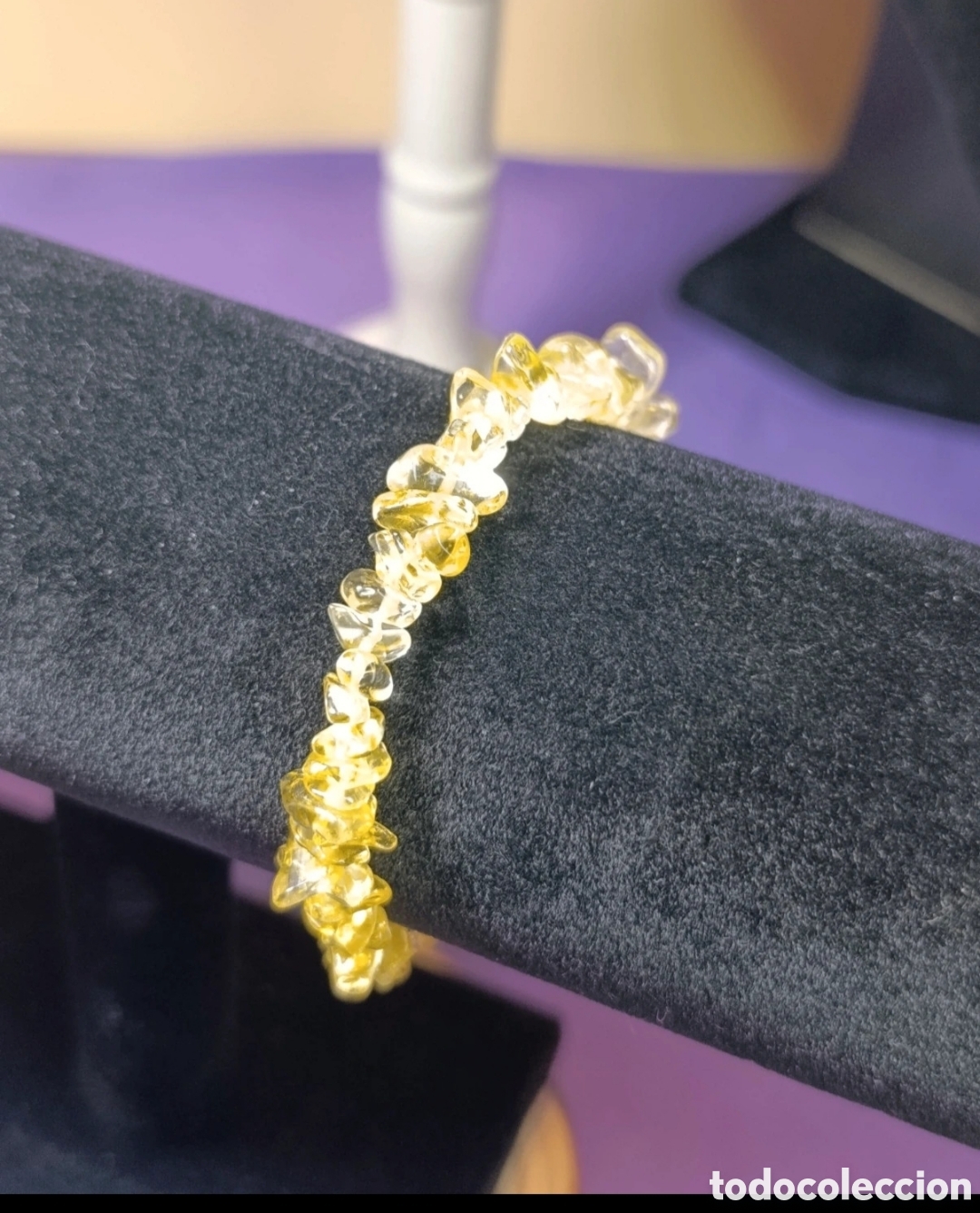 Artesan&iacute;a: Pulsera elastica acrilico amarillo 9cms - Foto 2