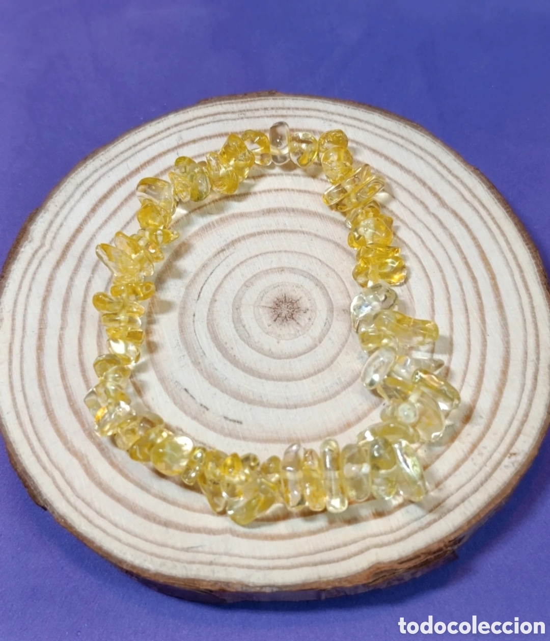 Artesan&iacute;a: Pulsera elastica acrilico amarillo