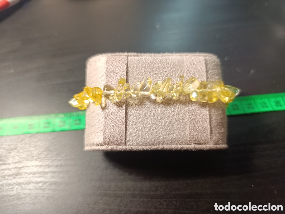 Artesan&iacute;a: Pulsera elastica acrilico amarillo 9cms - Foto 5