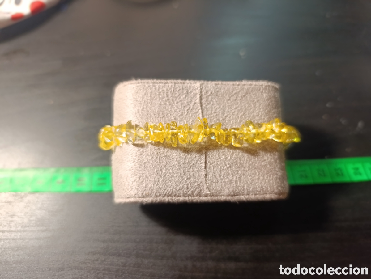 Artesan&iacute;a: Pulsera elastica acrilico amarillo 9cms - Foto 6