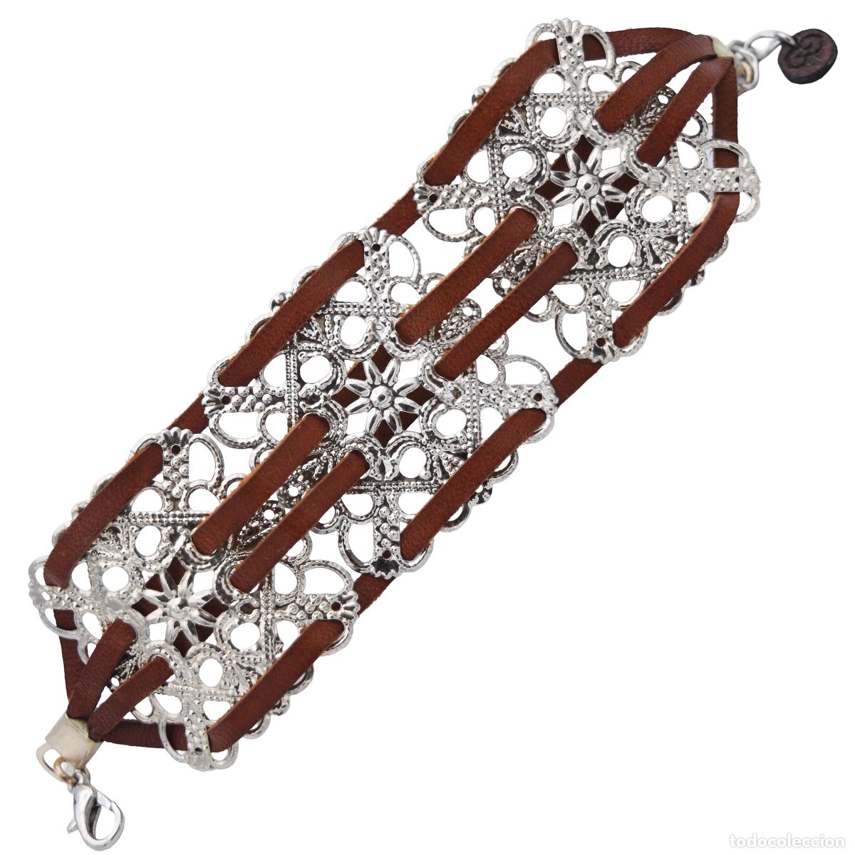 Artesan&iacute;a: Pulsera de cuero y filigrana