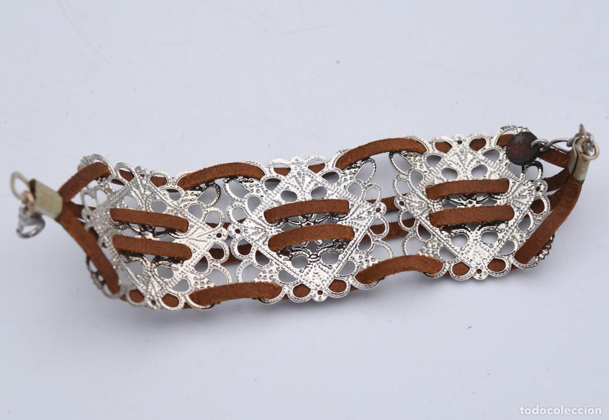 Artesan&iacute;a: Pulsera de cuero y filigrana - Foto 2