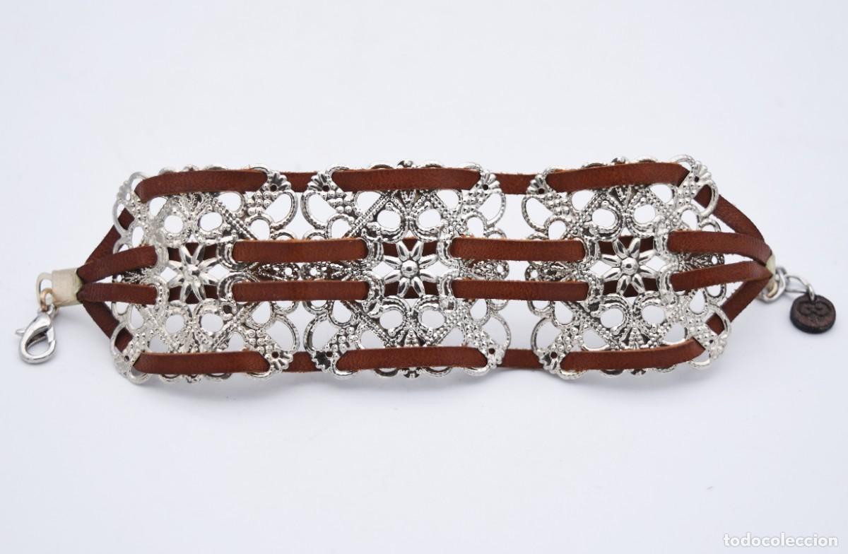 Artesan&iacute;a: Pulsera de cuero y filigrana - Foto 3