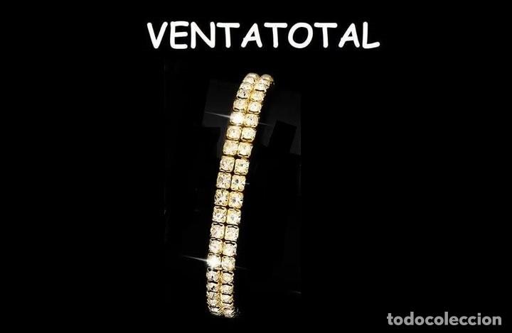 Artesan&iacute;a: ELEGANTE PULSERA CON CON DIAMANTES ES DE ORO DE 22 KILATES LAMINADO LEER DENTRO LA DESCRIPCION