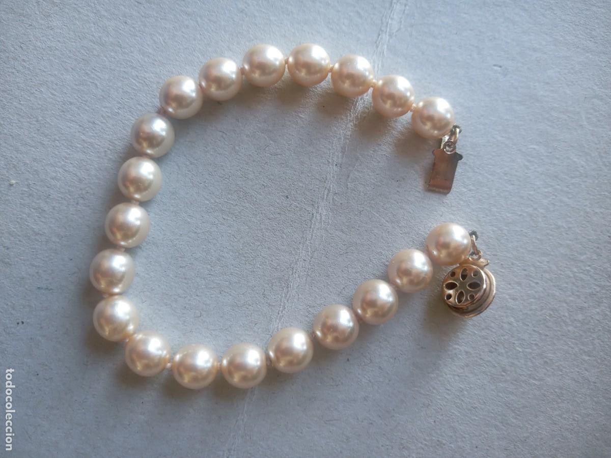Artesan&iacute;a: BONITA PULSERA ANTIGUA DE PERLAS CULTIVADAS
