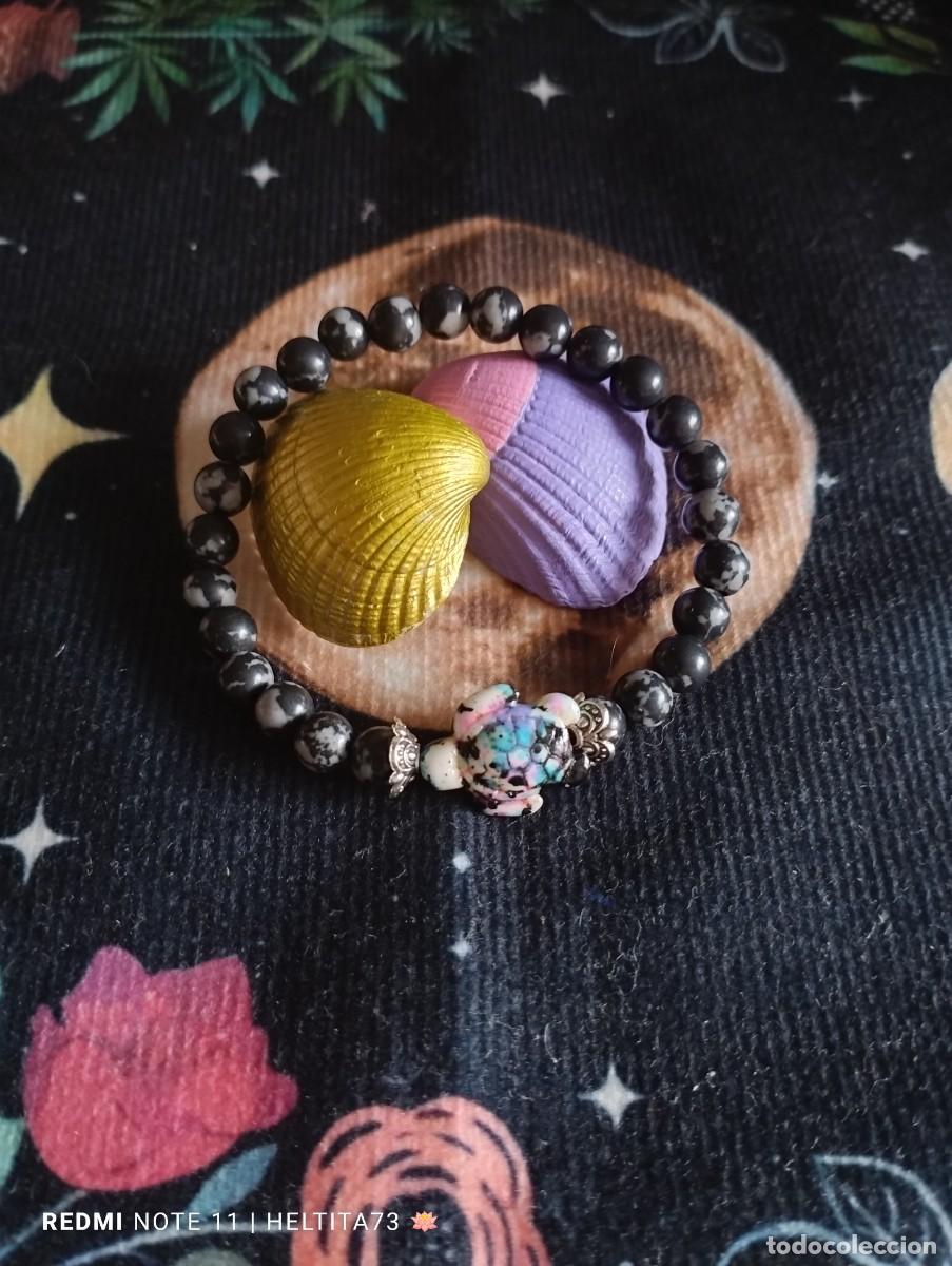 Artesan&iacute;a: Pulsera &rdquo;Tortuga&rdquo;, pulsera de obsidiana