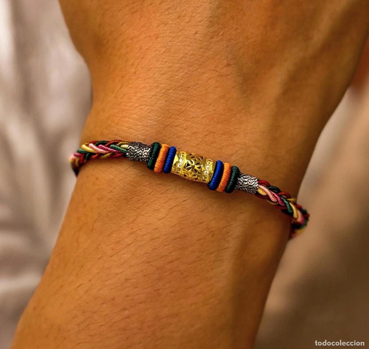 Artesan&iacute;a: Pulsera budista unisex de cordon multicolor BOHO, HIPPY
