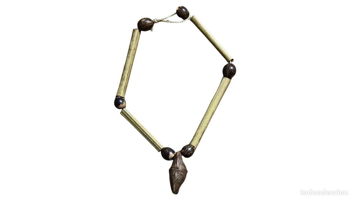 Artesan&iacute;a: COLLAR &Eacute;TNICO VINTAGE - SEMILLAS A&Ccedil;A&Iacute; Y ENDOCARPIO Y TUBOS DE BAMB&Uacute; - ARTESAN&Iacute;A INDIGENA - BRASIL