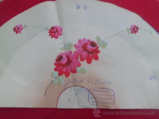 boceto abanico pintado a mano flores rojas hehc - Comprar ropa y 