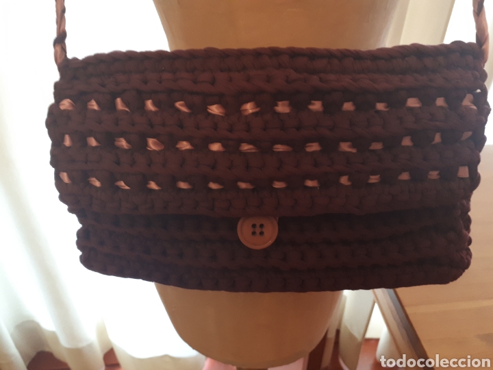 Artesan&iacute;a: Bolso trapillo granate y rosa - Foto 1