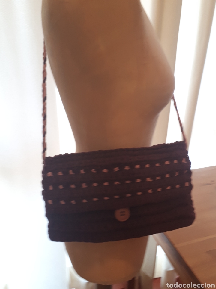 Artesan&iacute;a: Bolso trapillo granate y rosa - Foto 2