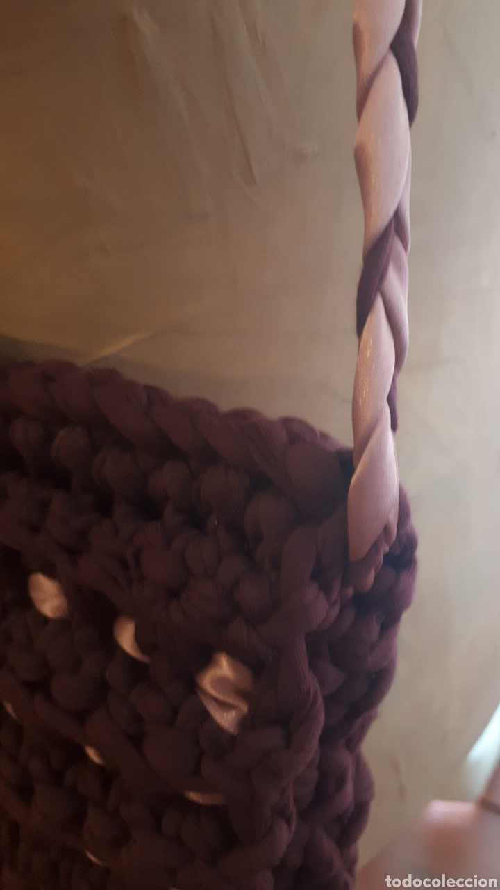 Artesan&iacute;a: Bolso trapillo granate y rosa - Foto 3