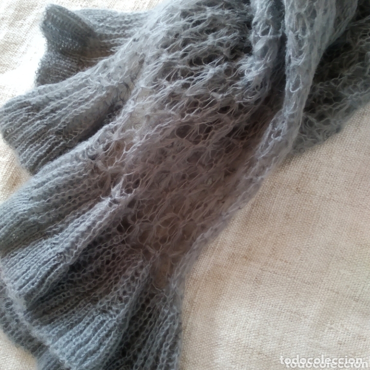 Artesan&iacute;a: Bufanda gris mohair - Foto 3