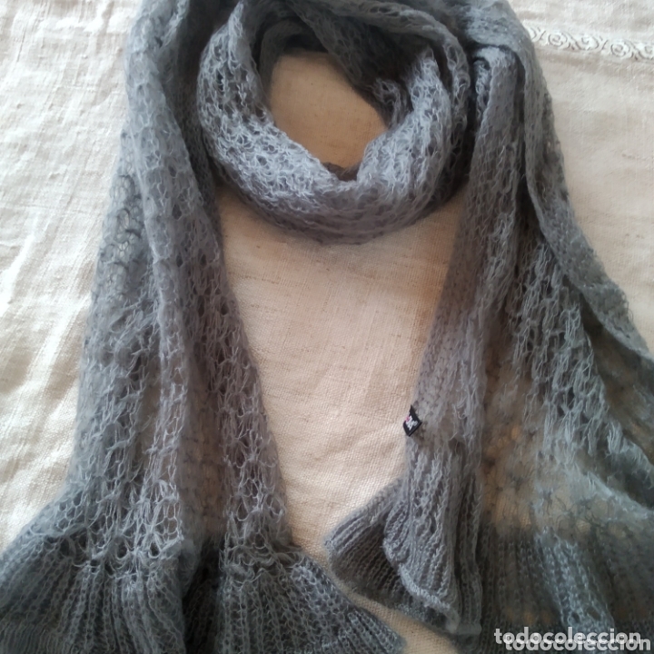 Artesan&iacute;a: Bufanda gris mohair - Foto 1