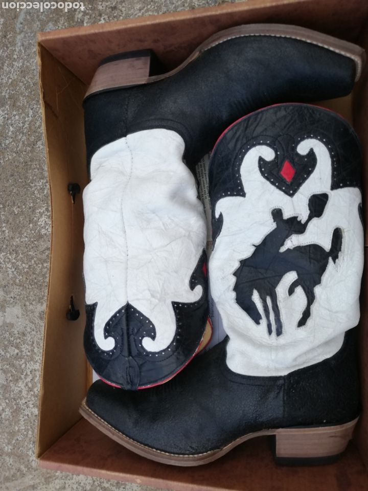 botas cawboy en piel realuzada a mano.. texas.. - Comprar ropa y