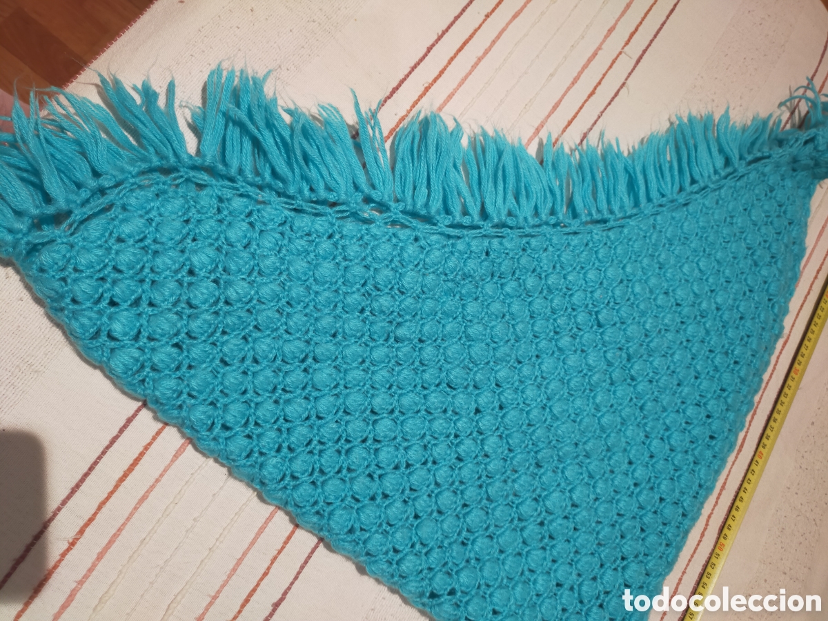 Artesan&iacute;a: Chal turquesa hecho a mano - Foto 5