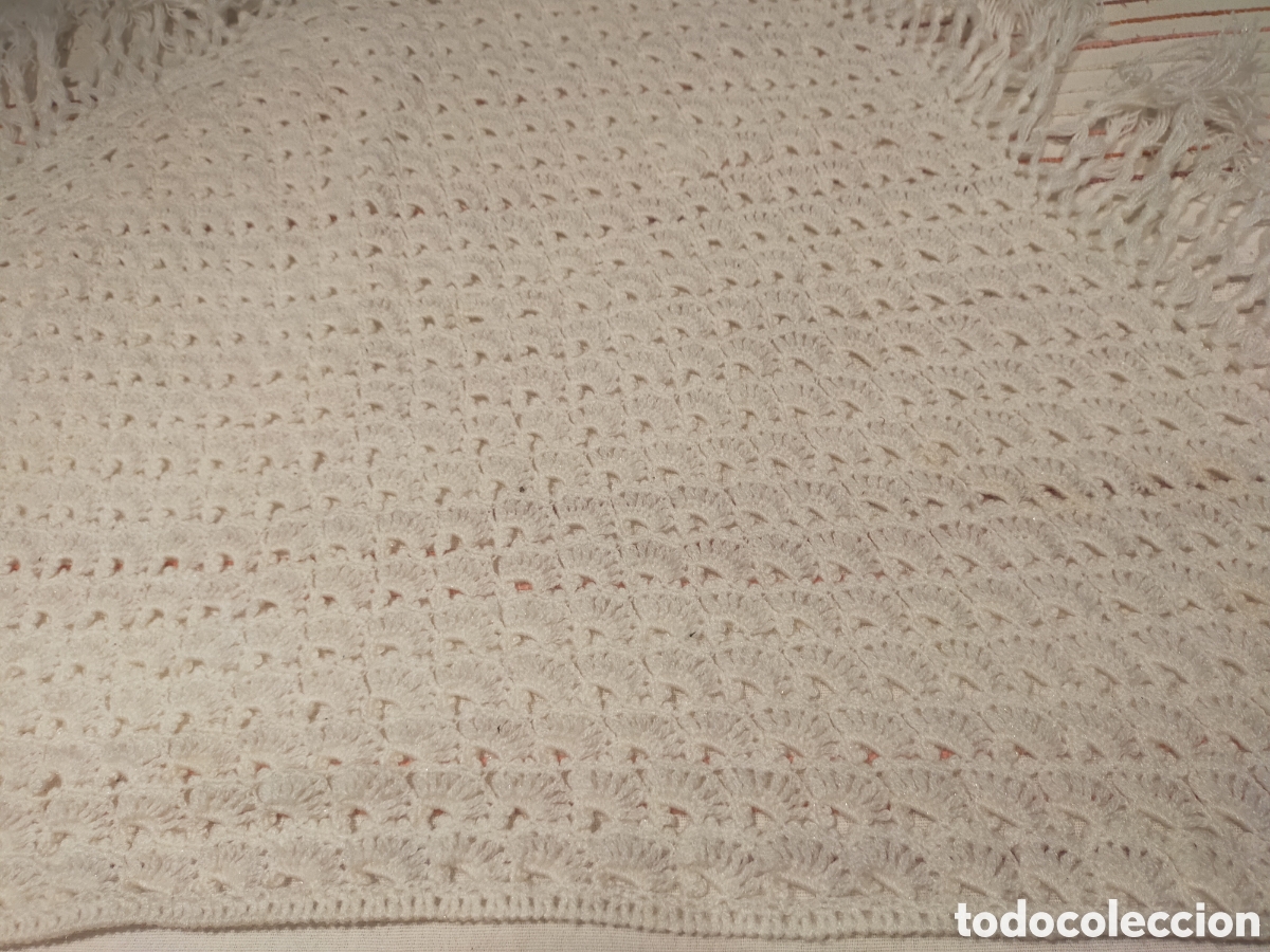 Artesan&iacute;a: Chal crochet blanco hecho a mano - Foto 4