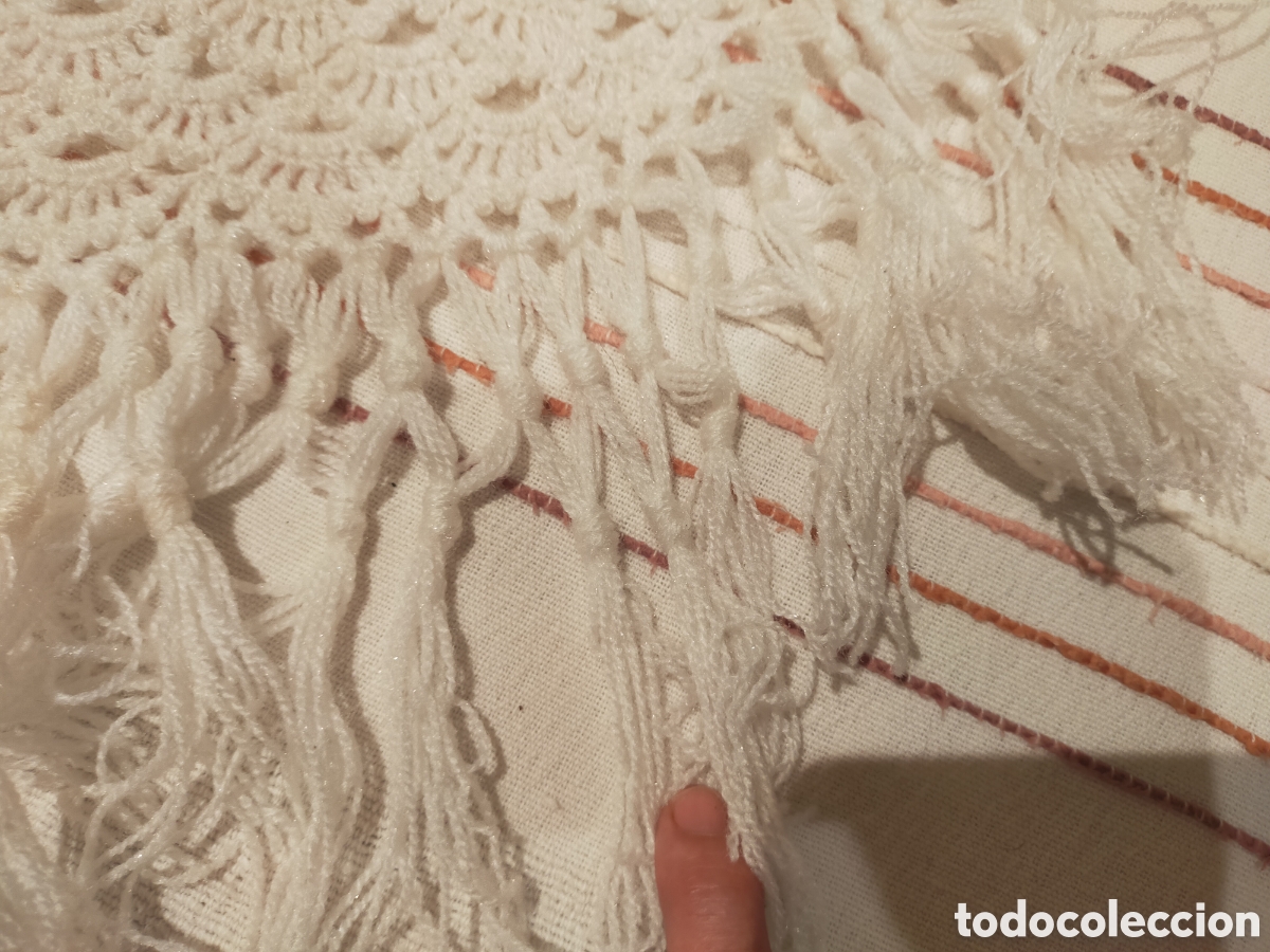 Artesan&iacute;a: Chal crochet blanco hecho a mano - Foto 5