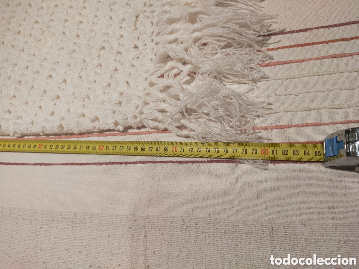 Artesan&iacute;a: Chal crochet blanco hecho a mano - Foto 8