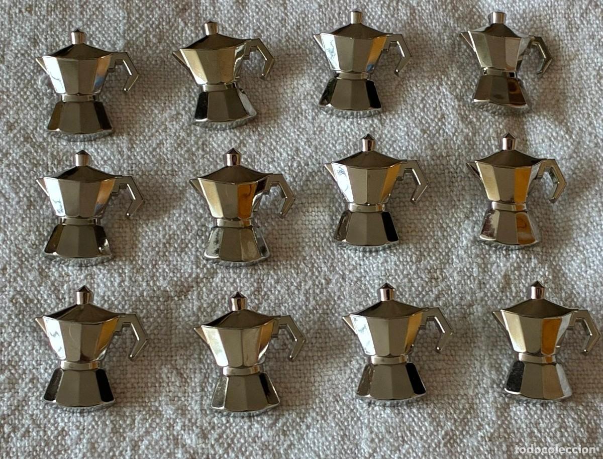 Artesan&iacute;a: Vintage 80s 90s Coffee Pot Buttons &ndash; Deadstock Moka Pot Novelty Buttons &ndash; Espresso Coffee