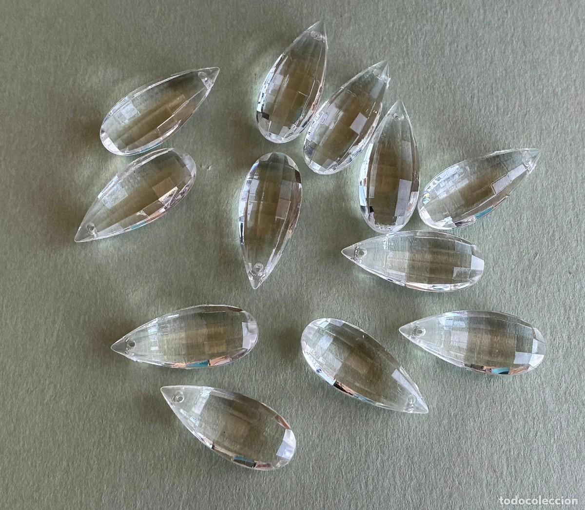 Artesan&iacute;a: Beautiful set of 12 clear faceted acrylic teardrop beads with elegant crystal-style sparkle. ✨
