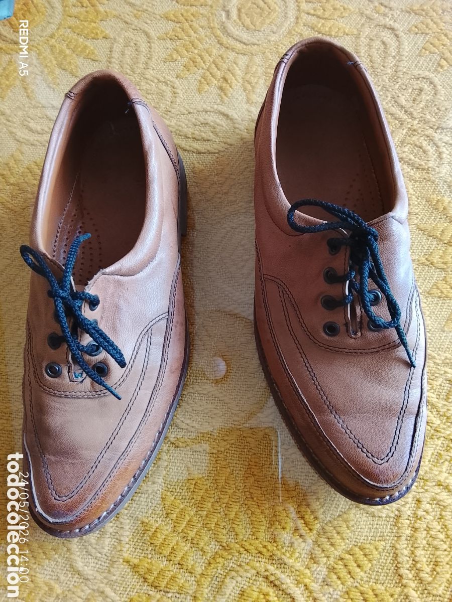 Artesan&iacute;a: Zapatos hombre de piel marca Lazio italiana, a&ntilde;os 70.