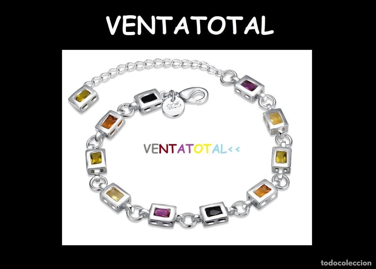 Artesan&iacute;a: PULSERA CON ZAFIROS DE COLORES EN FORMA RECTANGULAR ES DE ORO DE 18KILTS LAMINADO DENTRO DESCRIPCION