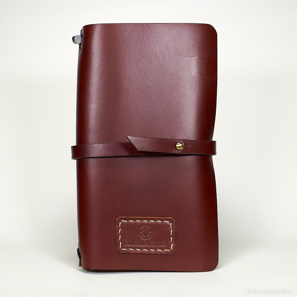 Artesan&iacute;a: Cuaderno de Viaje recargable Estilo Midori. Cuero Grueso Artesanal Blumarino. Bogot&aacute;. A Estrenar